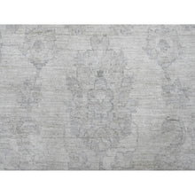 Load image into Gallery viewer, 9&#39;8&quot;x13&#39;8&quot; Whisper White, Washed Out Peshawar with All Over Leaf Design, Hand Knotted, Vegetable Dyes, 100% Wool, Oriental Rug FWR125868