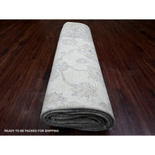 Load image into Gallery viewer, 9&#39;8&quot;x13&#39;8&quot; Whisper White, Washed Out Peshawar with All Over Leaf Design, Hand Knotted, Vegetable Dyes, 100% Wool, Oriental Rug FWR125868