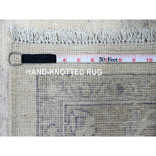 Load image into Gallery viewer, 9&#39;8&quot;x13&#39;8&quot; Whisper White, Washed Out Peshawar With All Over Leaf Design, Hand Knotted, Vegetable Dyes, 100% Wool, Oriental Rug FWR125868