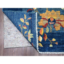 Load image into Gallery viewer, 8&#39;x10&#39; Imperial Blue, Chinese Art Deco Inspired Peshawar, Vegetable Dyes, Hand Knotted, Soft and Vibrant Wool, Oriental Rug FWR125874