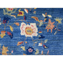 Load image into Gallery viewer, 8&#39;x10&#39; Imperial Blue, Chinese Art Deco Inspired Peshawar, Vegetable Dyes, Hand Knotted, Soft and Vibrant Wool, Oriental Rug FWR125874
