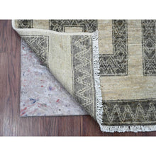 Load image into Gallery viewer, 2&#39;1&quot;x3&#39;1&quot; Mocha Brown, Moroccan Berber Influence With Geometric Pattern, High Mountain Wool, Denser Weave, Hand Knotted, Sample, Mat, Oriental Rug FWR125886