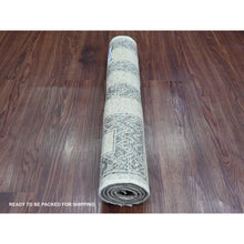 Load image into Gallery viewer, 2&#39;1&quot;x3&#39;1&quot; Mocha Brown, Moroccan Berber Influence With Geometric Pattern, High Mountain Wool, Denser Weave, Hand Knotted, Sample, Mat, Oriental Rug FWR125886