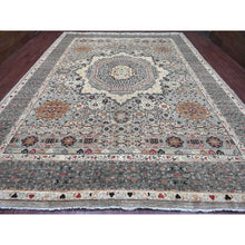Load image into Gallery viewer, 12&#39;x15&#39;4&quot; Cloud Gray, 14th Century Mamluk Dynasty Pattern With Star Medallion Design, High Mountain Wool, Hand Knotted, Natural Dyes, Oversized, Oriental Rug FWR125892