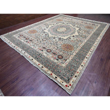 Load image into Gallery viewer, 12&#39;x15&#39;4&quot; Cloud Gray, 14th Century Mamluk Dynasty Pattern With Star Medallion Design, High Mountain Wool, Hand Knotted, Natural Dyes, Oversized, Oriental Rug FWR125892