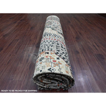 Load image into Gallery viewer, 12&#39;x15&#39;4&quot; Cloud Gray, 14th Century Mamluk Dynasty Pattern With Star Medallion Design, High Mountain Wool, Hand Knotted, Natural Dyes, Oversized, Oriental Rug FWR125892