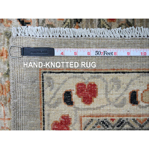 12'x15'4" Cloud Gray, 14th Century Mamluk Dynasty Pattern With Star Medallion Design, High Mountain Wool, Hand Knotted, Natural Dyes, Oversized, Oriental Rug FWR125892
