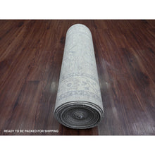 Load image into Gallery viewer, 2&#39;7&quot;x23&#39;8&quot; Misty Gray, Washed Out Peshawar With Heriz Design, Densely Woven, High Mountain Wool, Hand Knotted, Xl Runner, Oriental Rug FWR125898