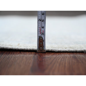 2'7"x23'8" Misty Gray, Washed Out Peshawar With Heriz Design, Densely Woven, High Mountain Wool, Hand Knotted, Xl Runner, Oriental Rug FWR125898