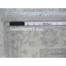 Load image into Gallery viewer, 2&#39;7&quot;x23&#39;8&quot; Misty Gray, Washed Out Peshawar With Heriz Design, Densely Woven, High Mountain Wool, Hand Knotted, Xl Runner, Oriental Rug FWR125898