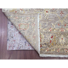 Load image into Gallery viewer, 4&#39;x19&#39;3&quot; Stone Gray, Peshawar with Bijar Garus Design, Hand Knotted, High Mountain Wool, Vegetable Dyes, Densely Woven, XL, Wide Runner, Oriental Rug FWR125910