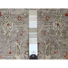 Load image into Gallery viewer, 4&#39;x19&#39;3&quot; Stone Gray, Peshawar with Bijar Garus Design, Hand Knotted, High Mountain Wool, Vegetable Dyes, Densely Woven, XL, Wide Runner, Oriental Rug FWR125910