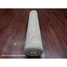 Load image into Gallery viewer, 4&#39;x19&#39;3&quot; Stone Gray, Peshawar with Bijar Garus Design, Hand Knotted, High Mountain Wool, Vegetable Dyes, Densely Woven, XL, Wide Runner, Oriental Rug FWR125910