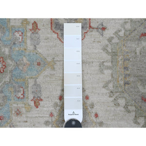 6'x9'7" Chiffon White, Afghan Peshawar With Karajeh Design, Geometric Medallions, Aryana Collection, Hand Knotted, High Mountain Wool, Oriental Rug FWR125922