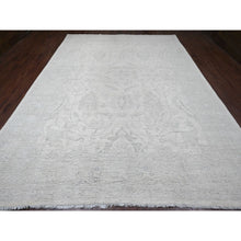 Load image into Gallery viewer, 9&#39;8&quot;x13&#39;5&quot; Vista White, Washed Out Peshawar with All Over Pattern, Vegetable Dyes, 100% Wool, Hand Knotted, Oriental Rug FWR125934