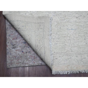 9'8"x13'5" Vista White, Washed Out Peshawar with All Over Pattern, Vegetable Dyes, 100% Wool, Hand Knotted, Oriental Rug FWR125934