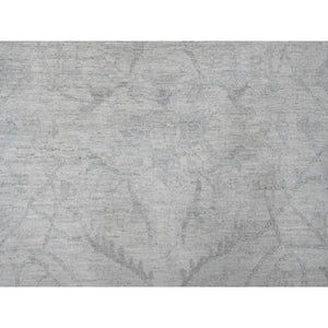 9'8"x13'5" Vista White, Washed Out Peshawar with All Over Pattern, Vegetable Dyes, 100% Wool, Hand Knotted, Oriental Rug FWR125934