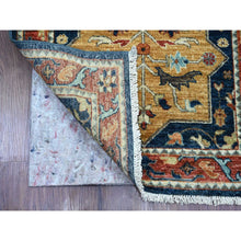 Load image into Gallery viewer, 2&#39;6&quot;x7&#39;10&quot; Denim Blue, Aryana Grade, Afghan Peshawar With Caucasian Akstafa Design, High Mountain Wool, Hand Knotted, Runner, Oriental Rug FWR125940