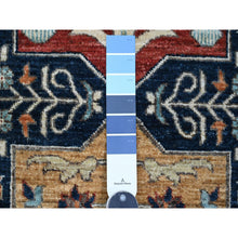 Load image into Gallery viewer, 2&#39;6&quot;x7&#39;10&quot; Denim Blue, Aryana Grade, Afghan Peshawar with Caucasian Akstafa Design, High Mountain Wool, Hand Knotted, Runner, Oriental Rug FWR125940