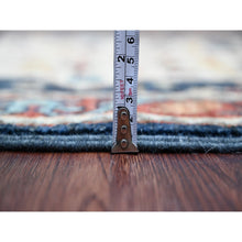 Load image into Gallery viewer, 2&#39;6&quot;x7&#39;10&quot; Denim Blue, Aryana Grade, Afghan Peshawar With Caucasian Akstafa Design, High Mountain Wool, Hand Knotted, Runner, Oriental Rug FWR125940