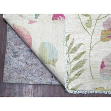 Load image into Gallery viewer, 9&#39;x11&#39;9&quot; Pearl White, Peshawar With Colorful Botanical Garden Design, 100% Wool, Hand Knotted, Oriental Rug FWR125958