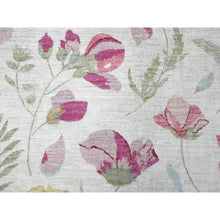 Load image into Gallery viewer, 9&#39;x11&#39;9&quot; Pearl White, Peshawar With Colorful Botanical Garden Design, 100% Wool, Hand Knotted, Oriental Rug FWR125958