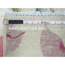 Load image into Gallery viewer, 9&#39;x11&#39;9&quot; Pearl White, Peshawar With Colorful Botanical Garden Design, 100% Wool, Hand Knotted, Oriental Rug FWR125958