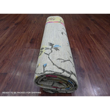 Load image into Gallery viewer, 9&#39;3&quot;x12&#39; Pastel Gray, Chinese Art Deco Inspired Peshawar, Hand Knotted, Pure Wool, Veggie Dyes, Oriental Rug FWR125994