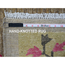 Load image into Gallery viewer, 9&#39;3&quot;x12&#39; Pastel Gray, Chinese Art Deco Inspired Peshawar, Hand Knotted, Pure Wool, Veggie Dyes, Oriental Rug FWR125994