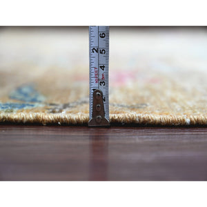 8'2"x9'9" Copper Brown, Sparrows on the Tree, Peshawar, Hand Knotted, High Mountain Wool, Soft to the Touch, Oriental Rug FWR126000
