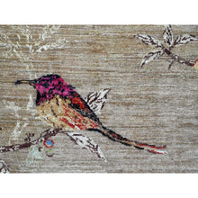 Load image into Gallery viewer, 8&#39;2&quot;x9&#39;9&quot; Beaver Brown, Hand Knotted, Sparrows on the Tree, Peshawar, 100% Wool, Soft Pile, Densely Woven, Oriental Rug FWR126006