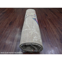 Load image into Gallery viewer, 8&#39;2&quot;x9&#39;9&quot; Beaver Brown, Hand Knotted, Sparrows on the Tree, Peshawar, 100% Wool, Soft Pile, Densely Woven, Oriental Rug FWR126006