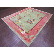 Load image into Gallery viewer, 8&#39;3&quot;x10&#39; Laurel Green, Chinese Art Deco Inspired Peshawar, Vegetable Dyes, Hand Knotted, Pure Wool, Oriental Rug FWR126030