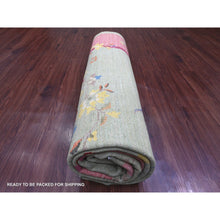 Load image into Gallery viewer, 8&#39;3&quot;x10&#39; Laurel Green, Chinese Art Deco Inspired Peshawar, Vegetable Dyes, Hand Knotted, Pure Wool, Oriental Rug FWR126030