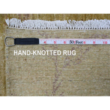 Load image into Gallery viewer, 8&#39;3&quot;x9&#39;9&quot; Swamp Green with Touches of Pink, Peshawar, Sparrows on the Tree, Densely Woven, Hand Knotted, Soft 100% Wool, Oriental Rug FWR126042
