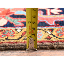 Load image into Gallery viewer, 8&#39;9&quot;x12&#39;1&quot; Crimson Red, Antique Persian Heriz, Clean, Very Good Condition, Light Blue Corners, Hand Knotted, Pure Wool, Oriental Rug FWR12600