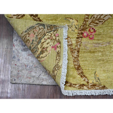Load image into Gallery viewer, 1&#39;10&quot;x3&#39; Olive Green, Sparrows On The Tree, Peshawar, Pure Wool, Densely Woven, Soft To The Touch, Hand Knotted, Mat, Sample, Oriental Rug FWR126084