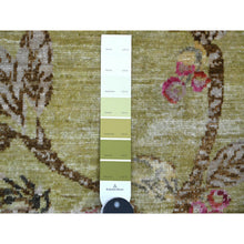 Load image into Gallery viewer, 1&#39;10&quot;x3&#39; Olive Green, Sparrows On The Tree, Peshawar, Pure Wool, Densely Woven, Soft To The Touch, Hand Knotted, Mat, Sample, Oriental Rug FWR126084