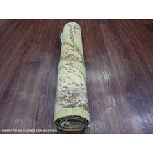 Load image into Gallery viewer, 1&#39;10&quot;x3&#39; Olive Green, Sparrows On The Tree, Peshawar, Pure Wool, Densely Woven, Soft To The Touch, Hand Knotted, Mat, Sample, Oriental Rug FWR126084