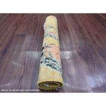 Load image into Gallery viewer, 1&#39;10&#39;x2&#39;9&quot; Golden Brown, Hand Knotted, Sparrows On The Tree, Peshawar, Soft, High Mountain Wool, Densely Woven, Mat, Sample, Oriental Rug FWR126090