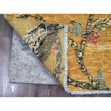 Load image into Gallery viewer, 2&#39;x2&#39;10&quot; Ochre Brown, Sparrows On The Tree, Peshawar, Pure Wool, Soft To The Touch, Hand Knotted, Densely Woven, Mat, Sample, Oriental Rug FWR126114