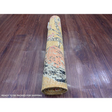 Load image into Gallery viewer, 2&#39;x2&#39;10&quot; Ochre Brown, Sparrows On The Tree, Peshawar, Pure Wool, Soft To The Touch, Hand Knotted, Densely Woven, Mat, Sample, Oriental Rug FWR126114