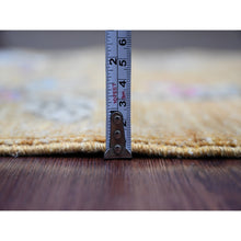 Load image into Gallery viewer, 2&#39;x2&#39;10&quot; Ochre Brown, Sparrows On The Tree, Peshawar, Pure Wool, Soft To The Touch, Hand Knotted, Densely Woven, Mat, Sample, Oriental Rug FWR126114