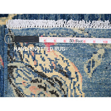 Load image into Gallery viewer, 2&#39;x2&#39;10&quot; Imperial Blue, Sparrows On The Tree, Peshawar, Densely Woven, Hand Knotted, Soft, High Mountain Wool, Mat, Sample, Oriental Rug FWR126120