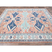 Load image into Gallery viewer, 9&#39;x11&#39;9&quot; Peach Color, Turkish Knot, Zero Pile, Sheared Low, Anatolian Village Design, Hand Knotted, Pure Wool, Oriental Rug FWR12612
