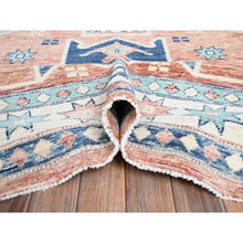 Load image into Gallery viewer, 9&#39;x11&#39;9&quot; Peach Color, Turkish Knot, Zero Pile, Sheared Low, Anatolian Village Design, Hand Knotted, Pure Wool, Oriental Rug FWR12612