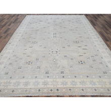 Load image into Gallery viewer, 8&#39;10&quot;x11&#39;8&quot; Cloud Gray, Hand Knotted, Turkish Knot, Sheared Low, Zero Pile, Anatolian Village Design, 100% Wool, Oriental Rug FWR12618