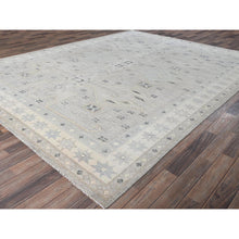 Load image into Gallery viewer, 8&#39;10&quot;x11&#39;8&quot; Cloud Gray, Hand Knotted, Turkish Knot, Sheared Low, Zero Pile, Anatolian Village Design, 100% Wool, Oriental Rug FWR12618