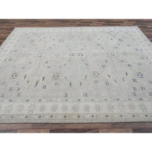 Load image into Gallery viewer, 8&#39;10&quot;x11&#39;8&quot; Cloud Gray, Hand Knotted, Turkish Knot, Sheared Low, Zero Pile, Anatolian Village Design, 100% Wool, Oriental Rug FWR12618