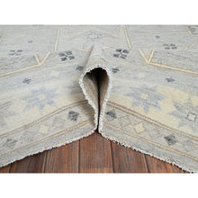 Load image into Gallery viewer, 8&#39;10&quot;x11&#39;8&quot; Cloud Gray, Hand Knotted, Turkish Knot, Sheared Low, Zero Pile, Anatolian Village Design, 100% Wool, Oriental Rug FWR12618